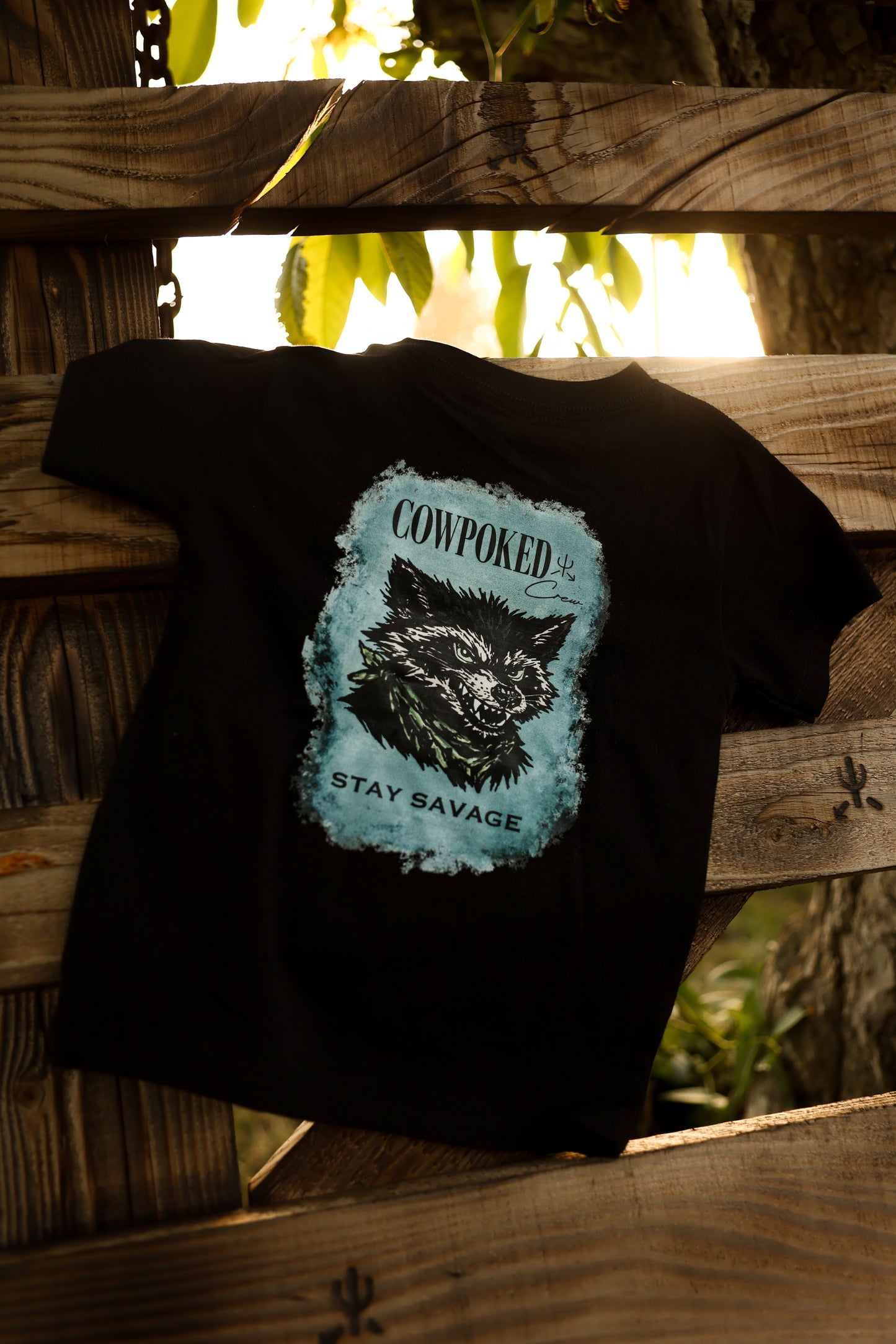 Cowpoked Crew "Stay Savage" Raccoon Kids Tee
