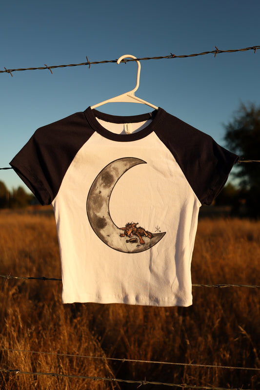 The Drunk Coyote on the Moon Baby Tee
