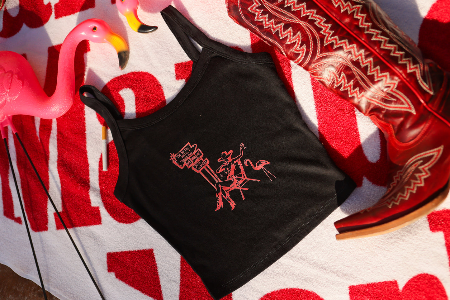 No Tell Motel & Trailer Park Tank Top- Pink