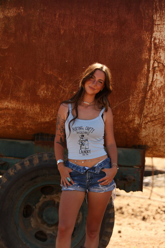 Airing Dirty Laundry Tank Top- Black
