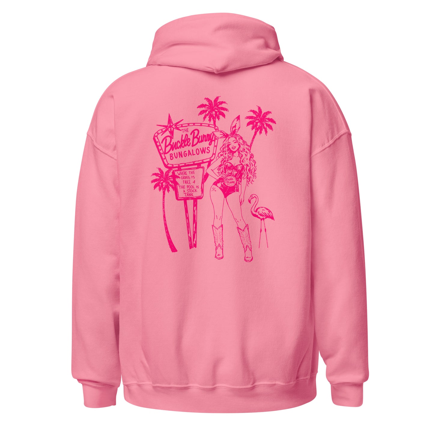 Buckle Bunny Bungalows Hoodie- Pink