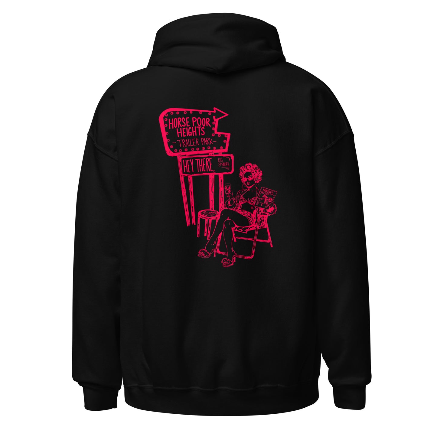 Horse Poor Heights Hoodie- Pink