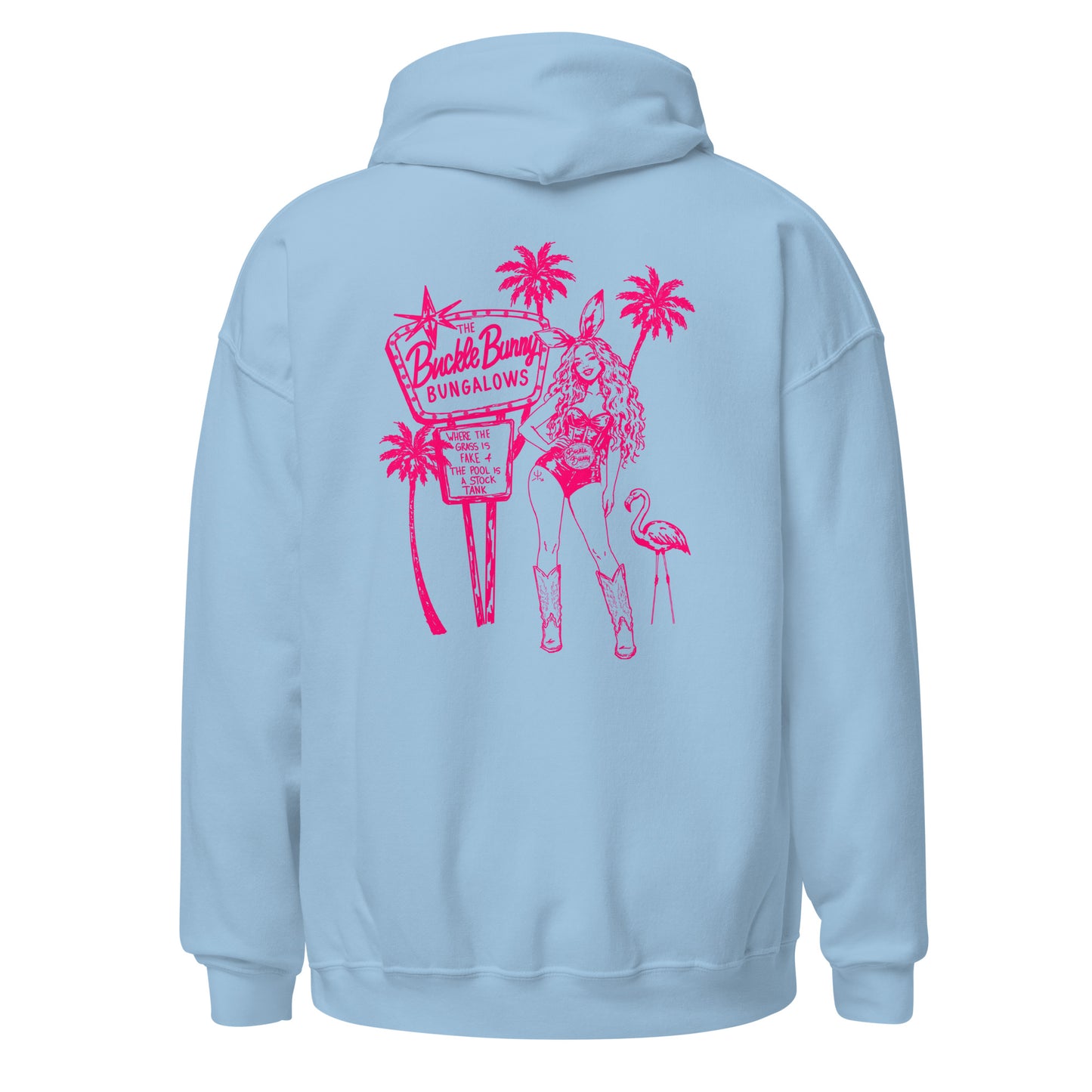 Buckle Bunny Bungalows Hoodie- Pink