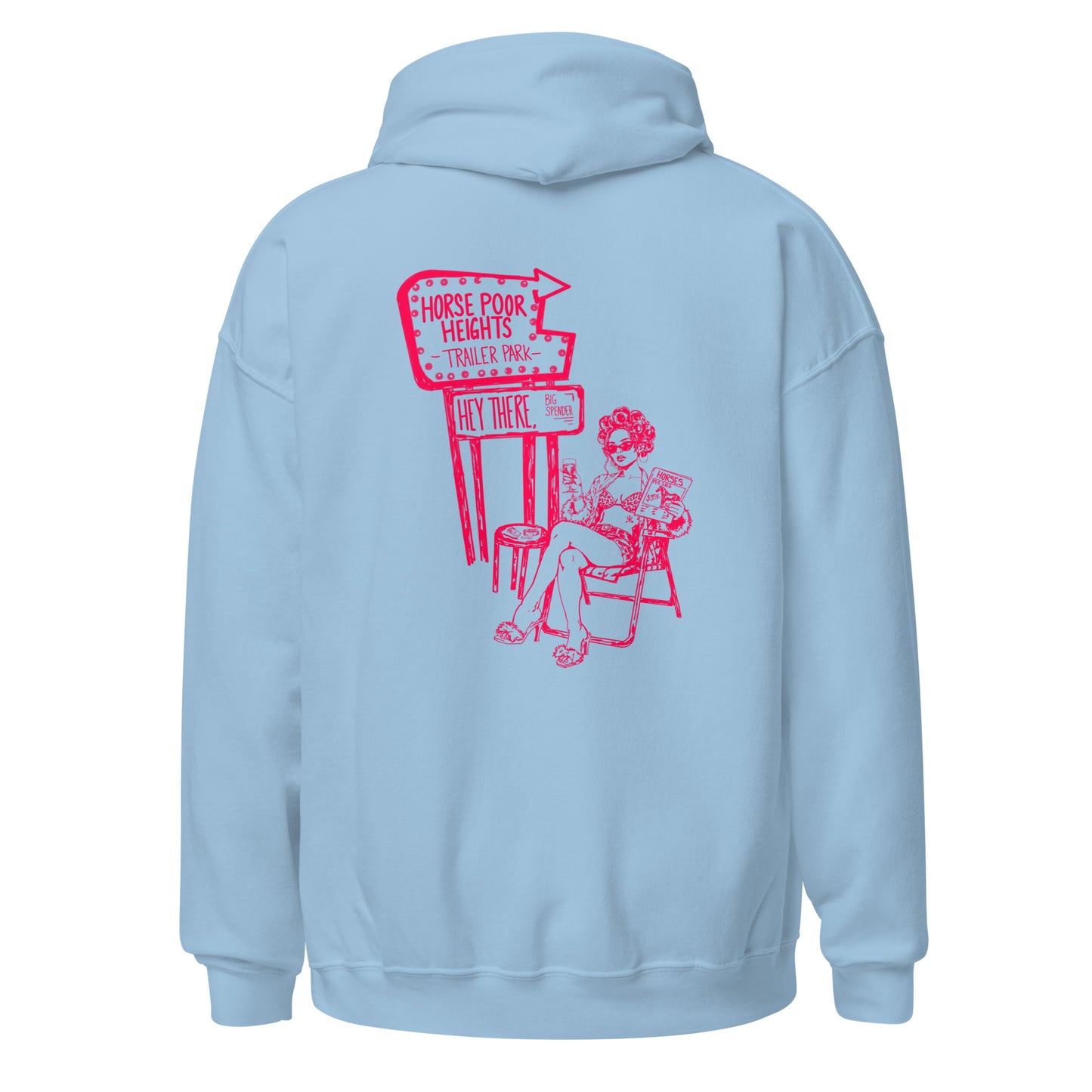 Horse Poor Heights Hoodie- Pink