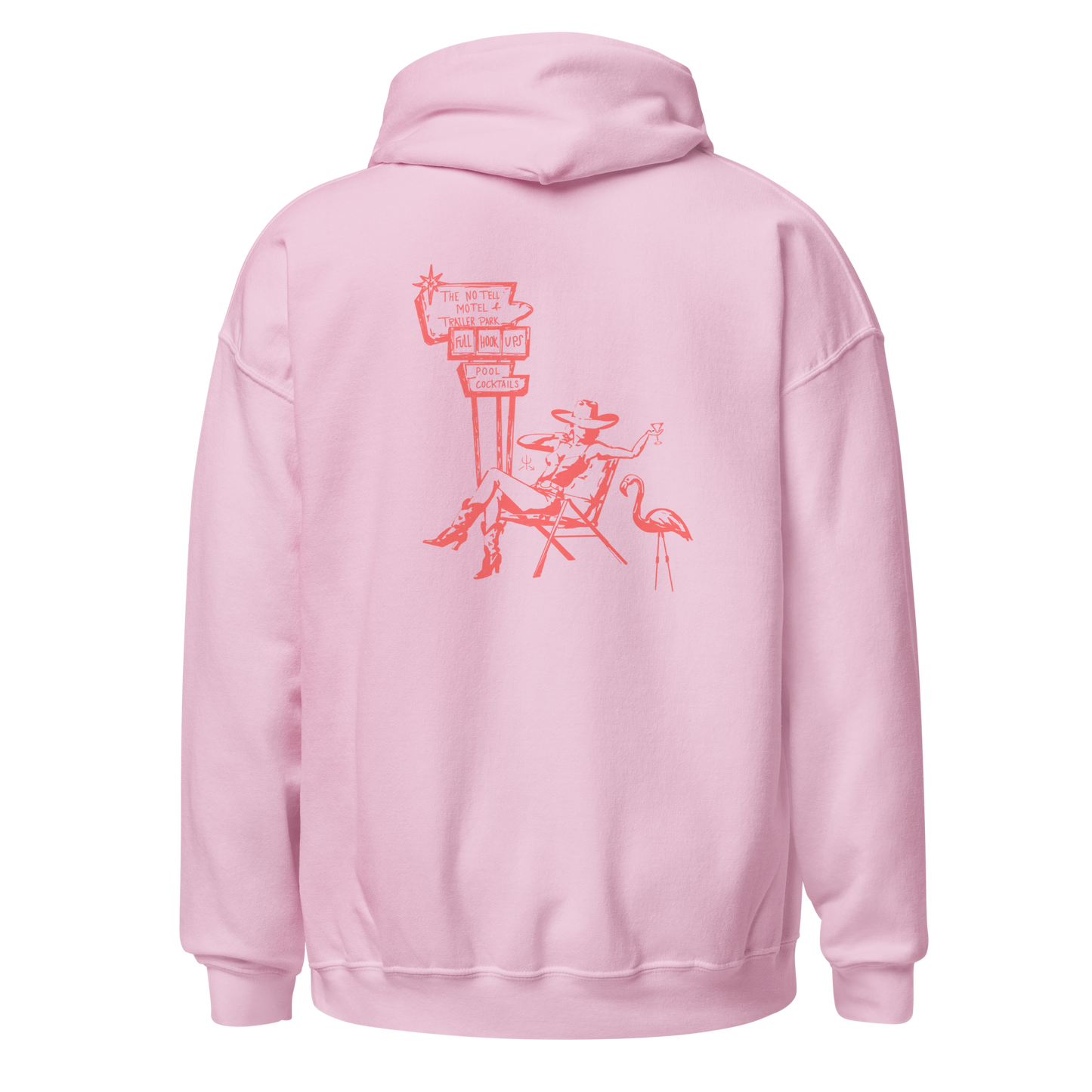 No Tell Motel & Trailer Park Hoodie- Pink