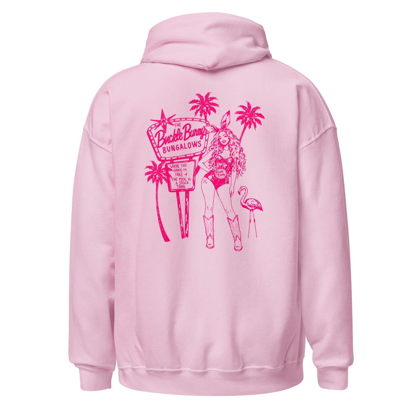 Buckle Bunny Bungalows Hoodie- Pink