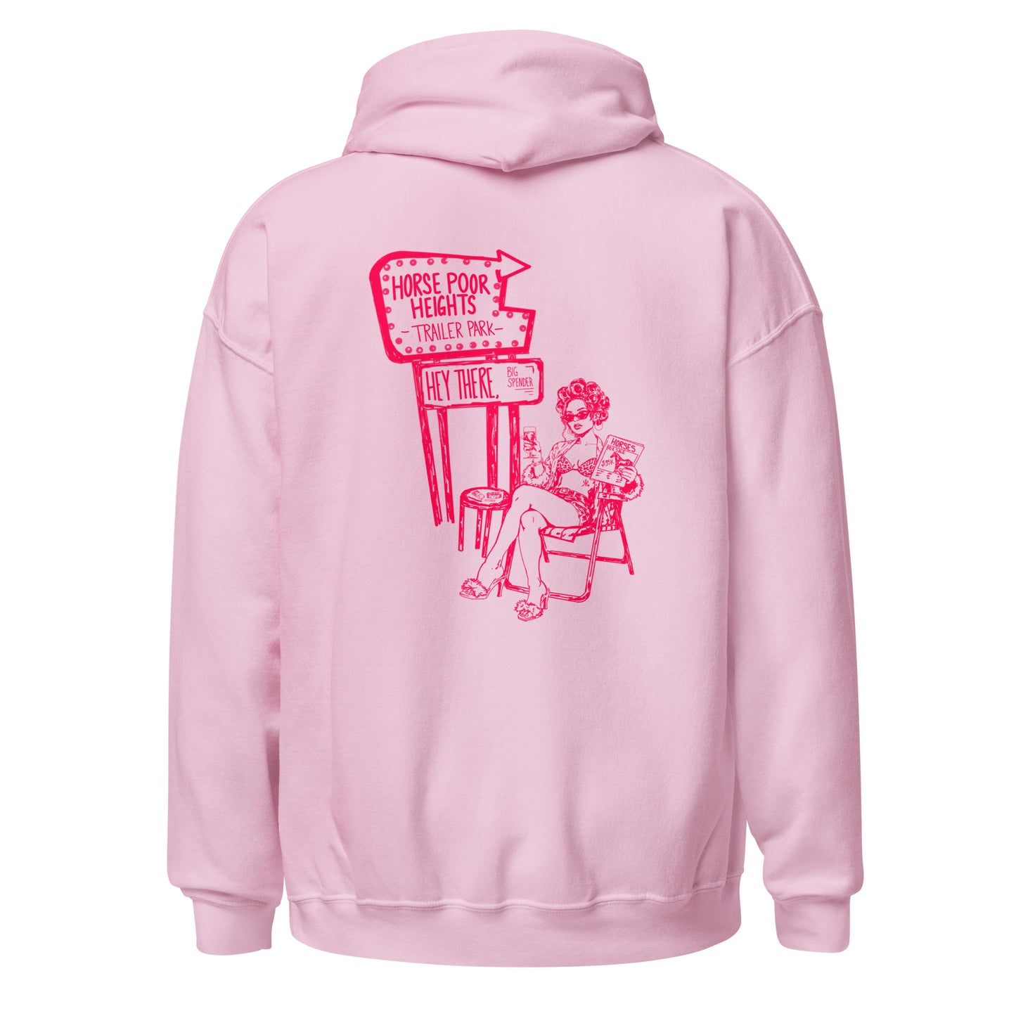 Horse Poor Heights Hoodie- Pink