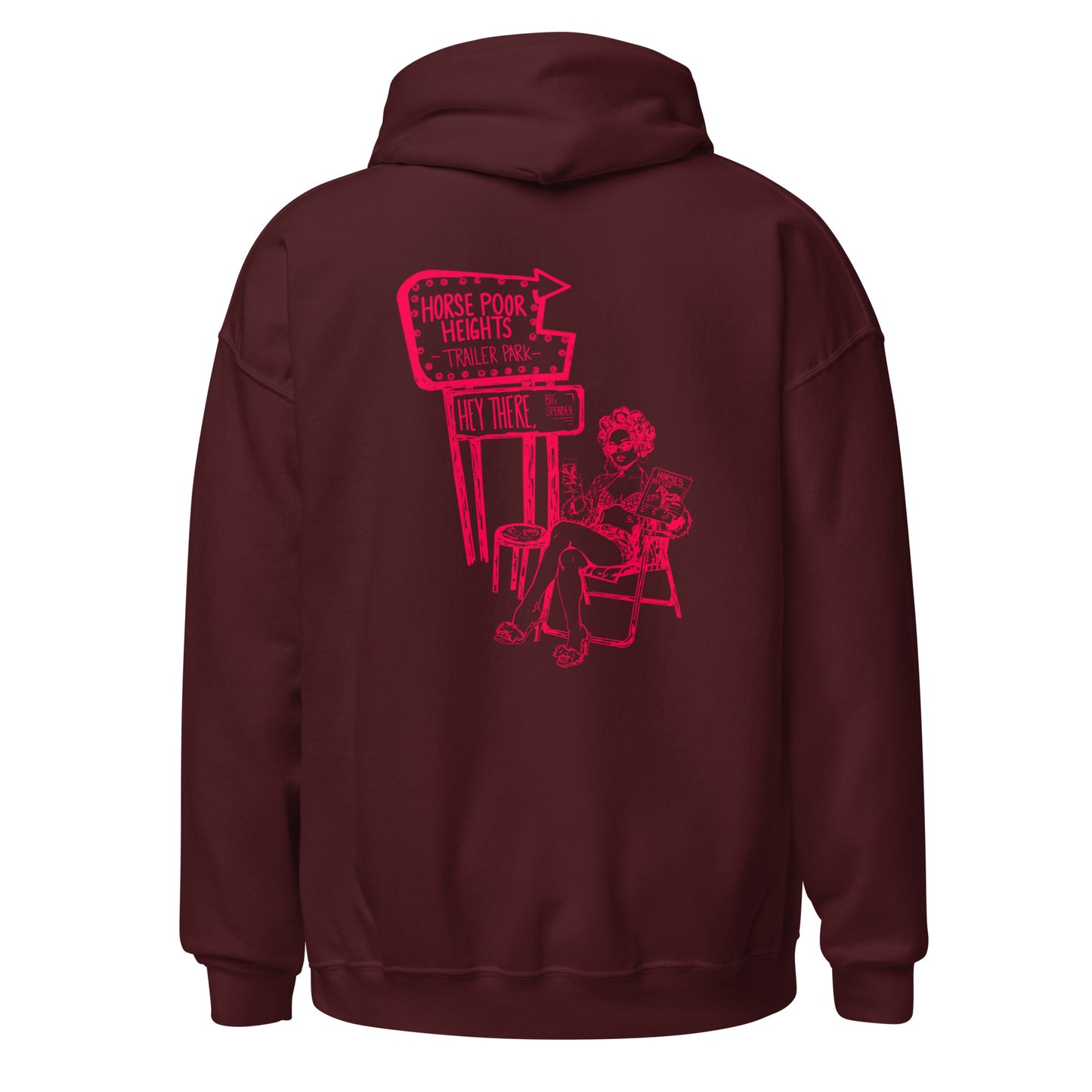 Horse Poor Heights Hoodie- Pink