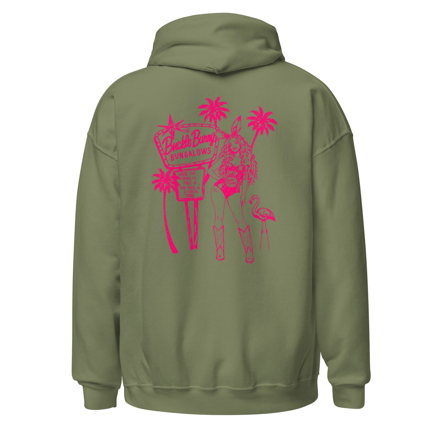 Buckle Bunny Bungalows Hoodie- Pink