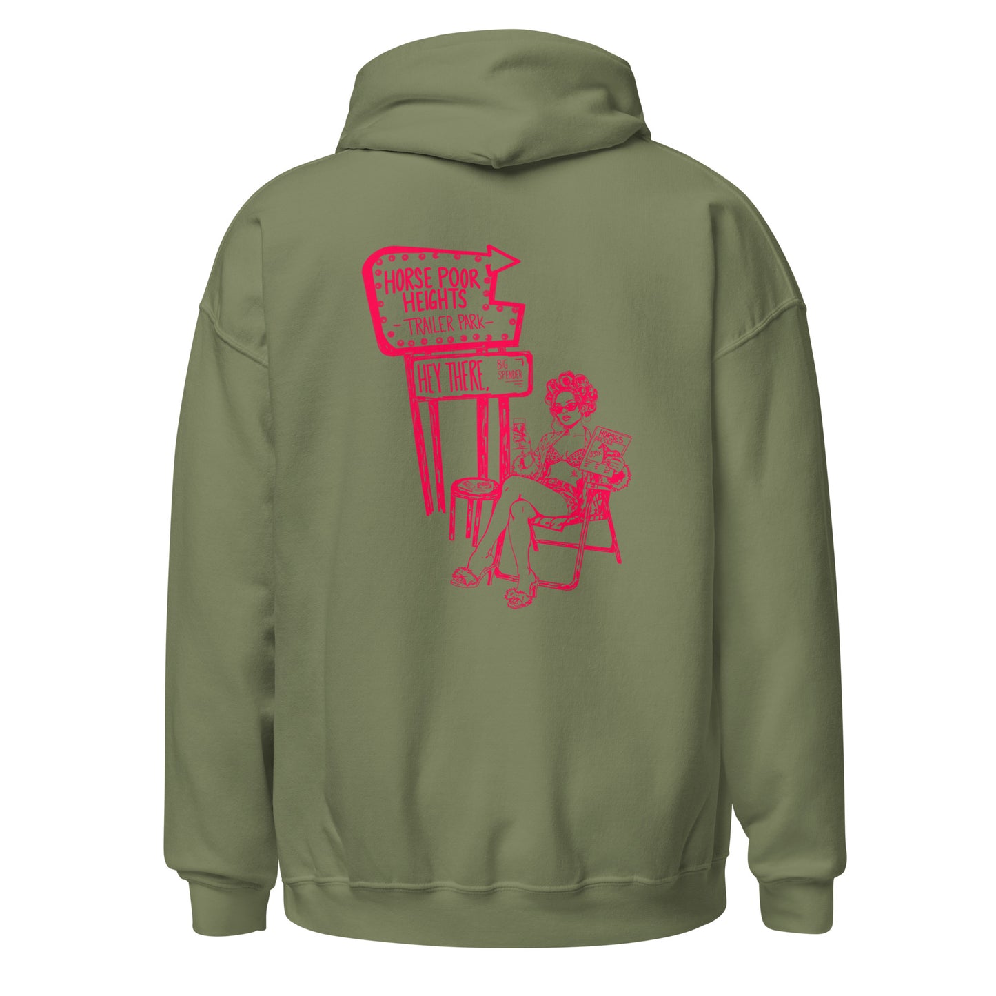 Horse Poor Heights Hoodie- Pink