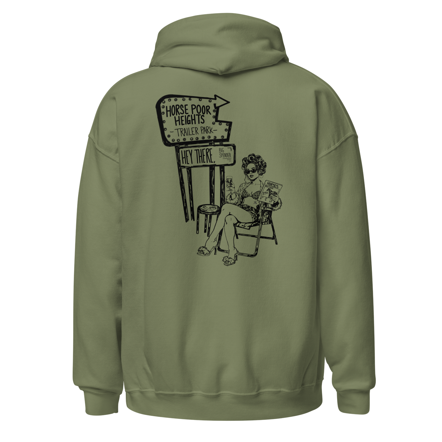 Horse Poor Heights Hoodie- Black