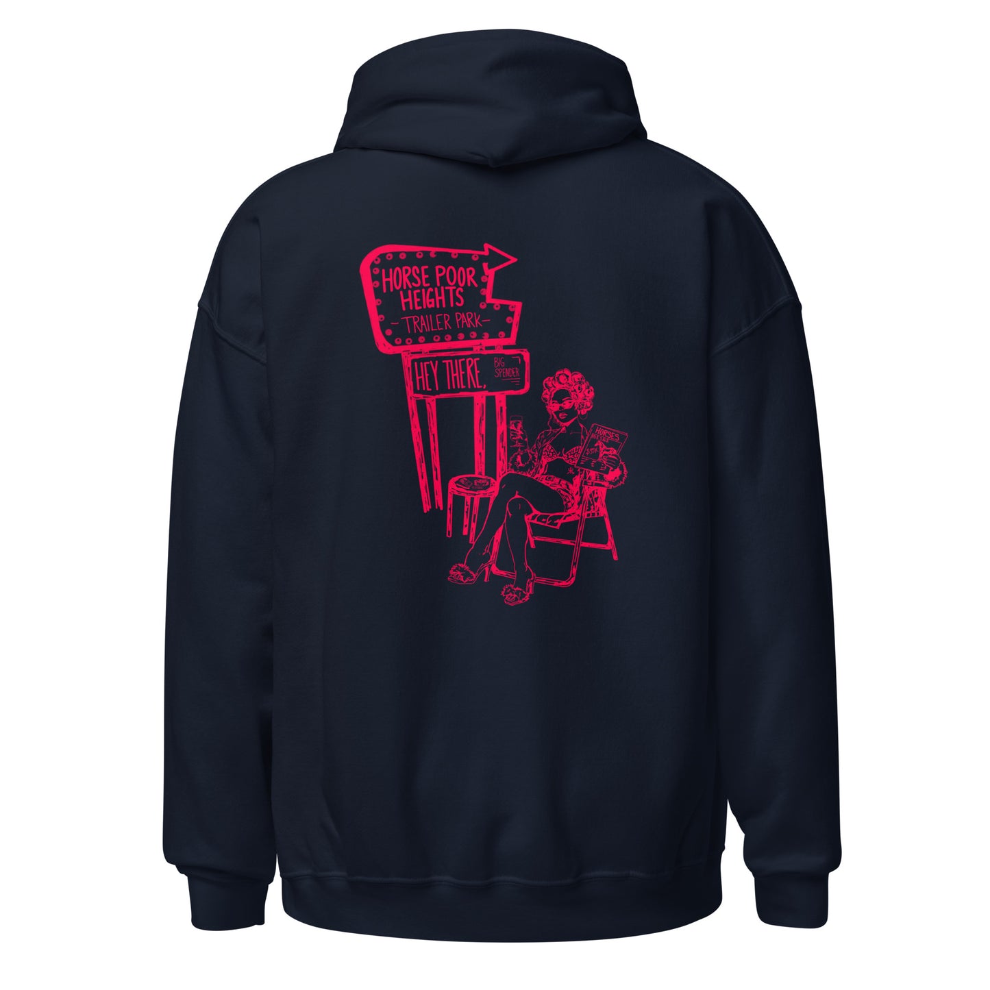 Horse Poor Heights Hoodie- Pink