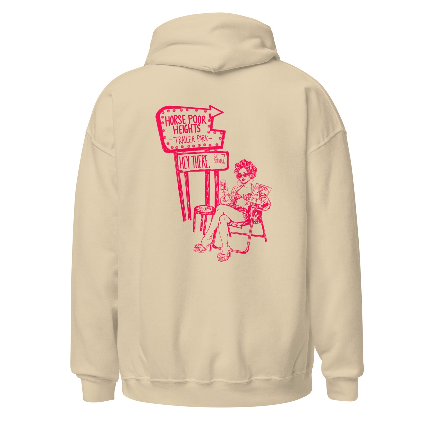 Horse Poor Heights Hoodie- Pink