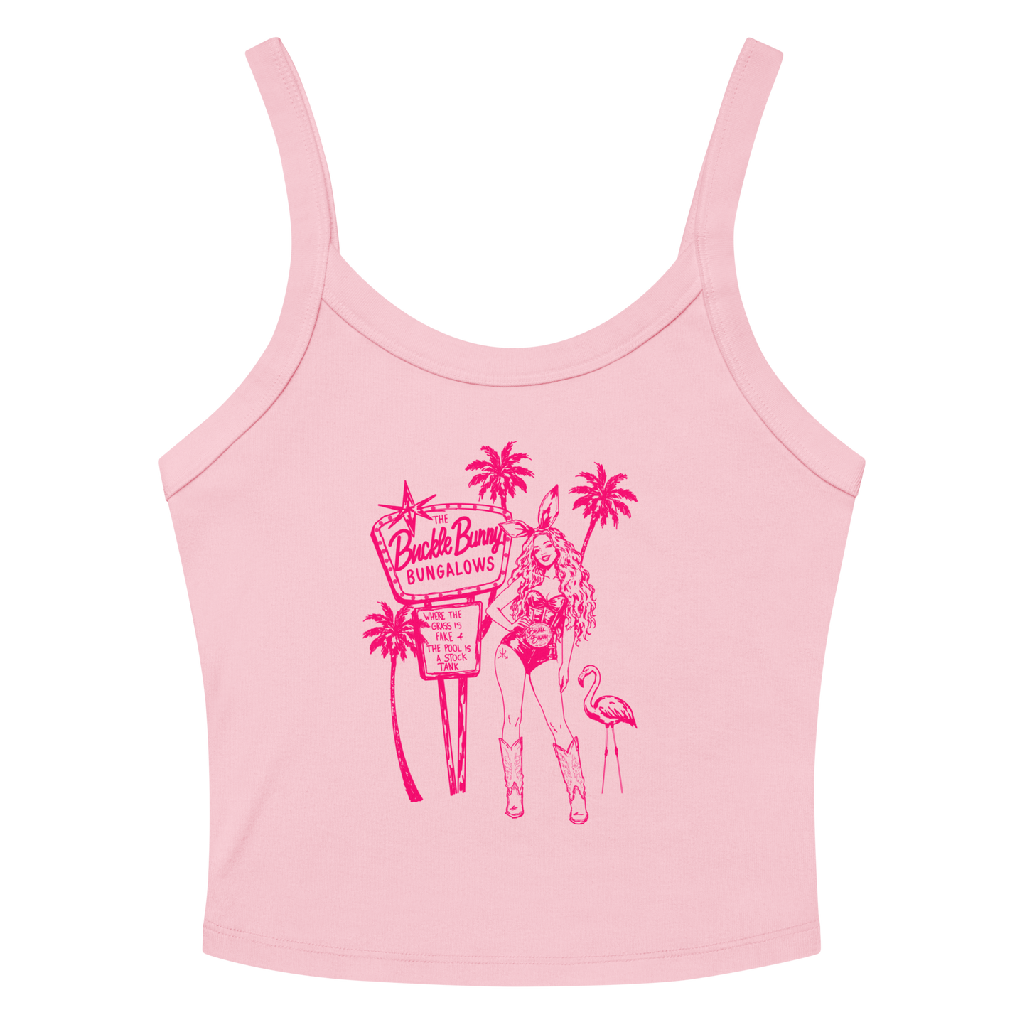Buckle Bunny Bungalows Tank Top- Pink